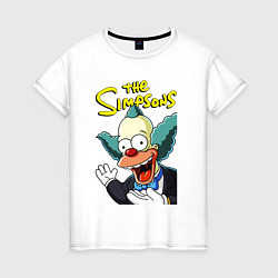 Футболка хлопковая женская Krusty the clown, цвет: белый