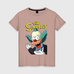 Футболка хлопковая женская Krusty the clown, цвет: пыльно-розовый