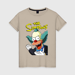 Футболка хлопковая женская Krusty the clown, цвет: миндальный