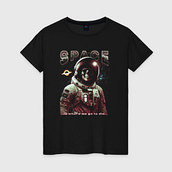 Футболка хлопковая женская Death in Space, цвет: черный