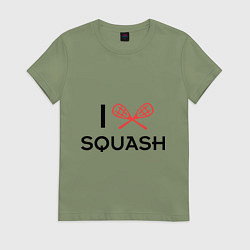 Футболка хлопковая женская I Love Squash, цвет: авокадо