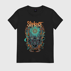 Футболка хлопковая женская Ктулху slipknot, цвет: черный