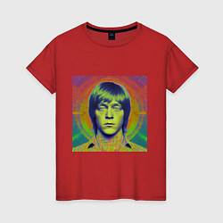 Футболка хлопковая женская Brian Jones Digital Glitch Art, цвет: красный