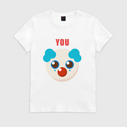Футболка хлопковая женская You clown, цвет: белый