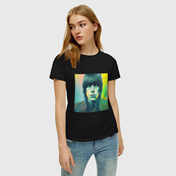 Футболка хлопковая женская Brian Jones Pop Glitch Art, цвет: черный — фото 2