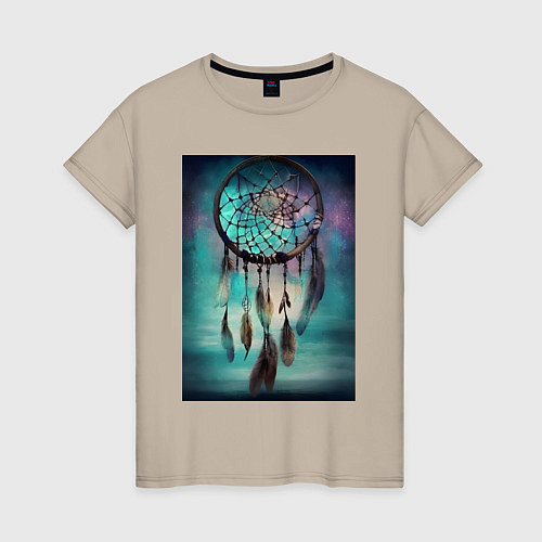 Женская футболка Ловец снов - нейросеть / Миндальный – фото 1