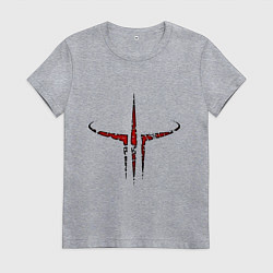 Футболка хлопковая женская Quake III logo, цвет: меланж