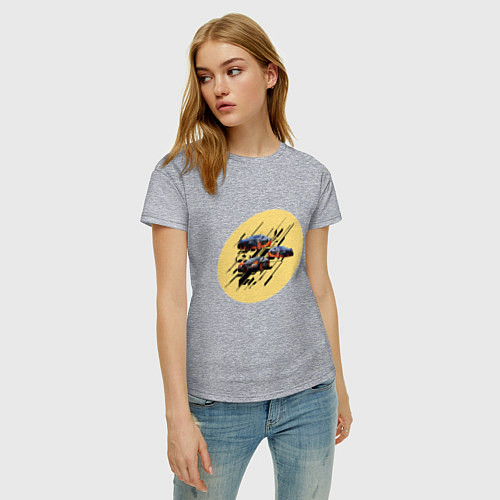 Женская футболка Авто на абстрактном фоне / Меланж – фото 3