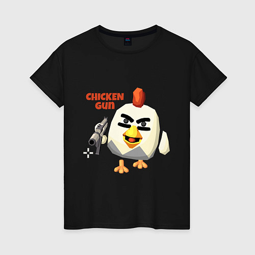Женская футболка Chicken Gun злой / Черный – фото 1