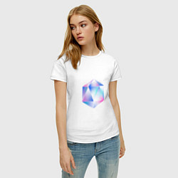 Футболка хлопковая женская Glass hexagon, цвет: белый — фото 2