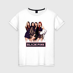 Футболка хлопковая женская Rose Blackpink kpop, цвет: белый