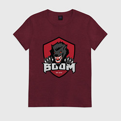 Футболка хлопковая женская Boom esports old, цвет: меланж-бордовый