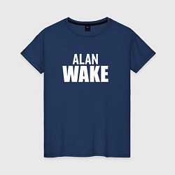 Футболка хлопковая женская Alan Wake logo, цвет: тёмно-синий