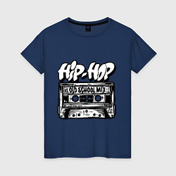 Футболка хлопковая женская Hip hop oldschool, цвет: тёмно-синий