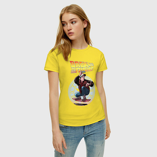 Женская футболка Marty hoverboard / Желтый – фото 3