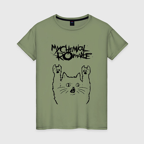 Женская футболка My Chemical Romance - rock cat / Авокадо – фото 1