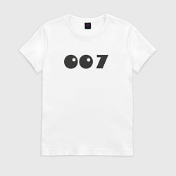 Футболка хлопковая женская Number 007, цвет: белый