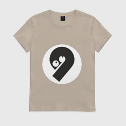 Футболка хлопковая женская Number 009, цвет: миндальный