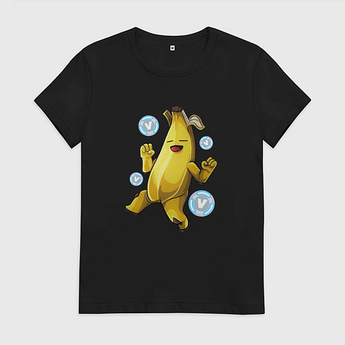 Женская футболка Банан с В-баксами Фортнайт / Черный – фото 1