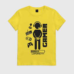 Футболка хлопковая женская Игроман, цвет: желтый