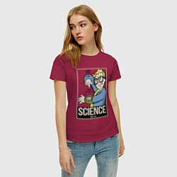 Футболка хлопковая женская Vault science, цвет: маджента — фото 2