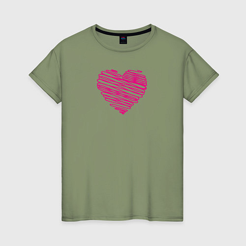 Женская футболка Сердце фломастером / Авокадо – фото 1