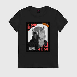 Футболка хлопковая женская Rap god, цвет: черный