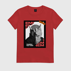 Футболка хлопковая женская Rap god, цвет: красный