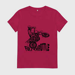 Футболка хлопковая женская Полный газ, цвет: маджента