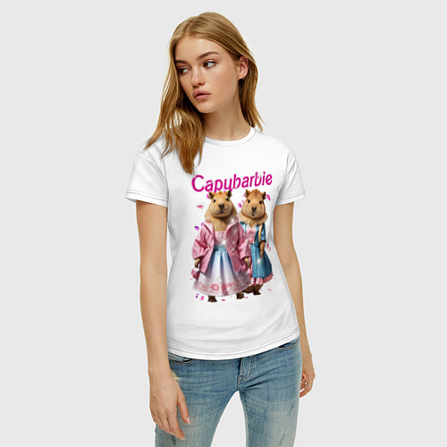 Женская футболка Капибарби - Барби / Белый – фото 3