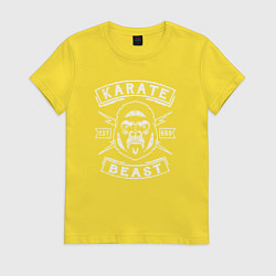 Футболка хлопковая женская Зверь карате, цвет: желтый