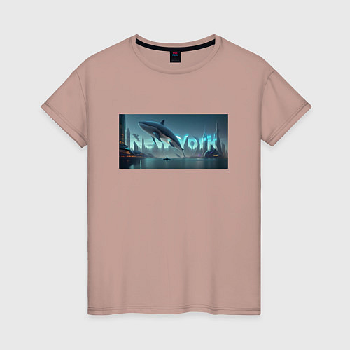 Женская футболка Скрытый текст New York / Пыльно-розовый – фото 1