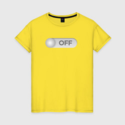 Футболка хлопковая женская Off, цвет: желтый