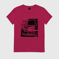 Футболка хлопковая женская Mazda RX7, цвет: маджента