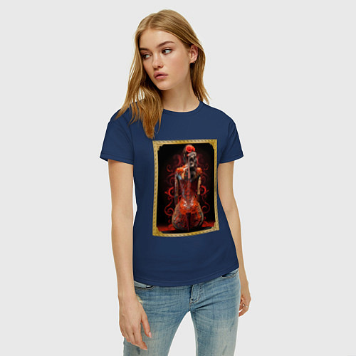 Женская футболка Скрипка фигура / Тёмно-синий – фото 3