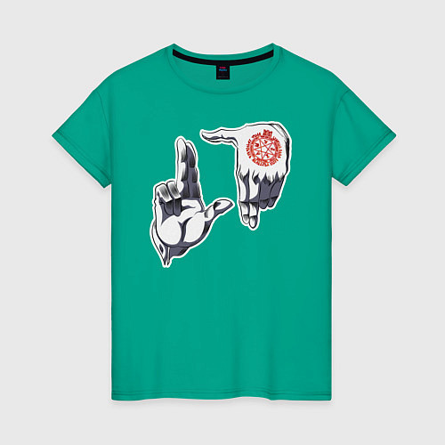 Женская футболка Хеллсинг ладони Алукарда / Зеленый – фото 1