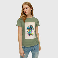 Футболка хлопковая женская Machinarium, цвет: авокадо — фото 2