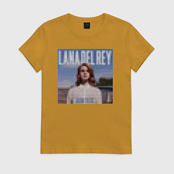 Футболка хлопковая женская Лего Лана дель Рей, цвет: горчичный