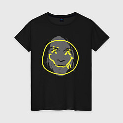 Футболка хлопковая женская Nirvana smiling, цвет: черный