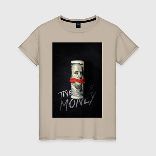 Женская футболка Time is money / Миндальный – фото 1