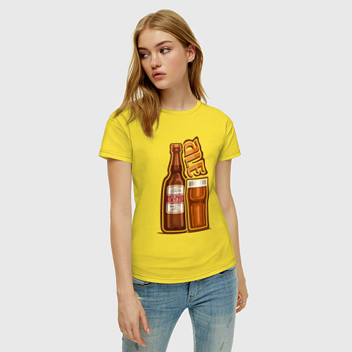 Женская футболка Пиво эль / Желтый – фото 3