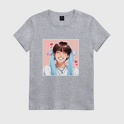 Футболка хлопковая женская Han - Stray Kids, цвет: меланж