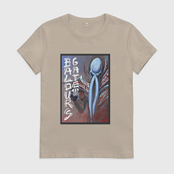 Футболка хлопковая женская Baldurs Gate 3 Иллитид, цвет: миндальный