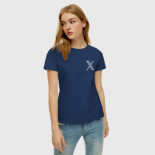 Женская футболка Лого X / Тёмно-синий – фото 3