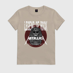 Футболка хлопковая женская Металлика рок легенда, цвет: миндальный