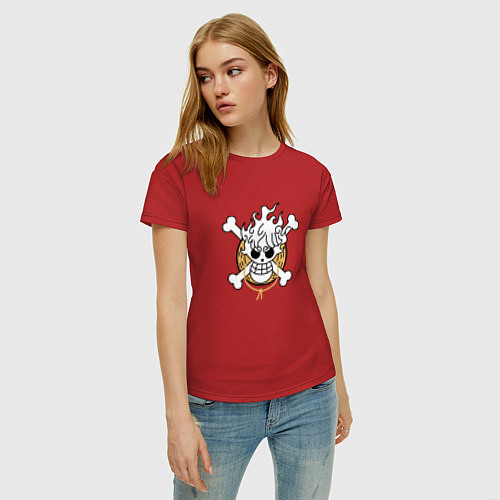 Женская футболка Знак Луффи - One piece / Красный – фото 3