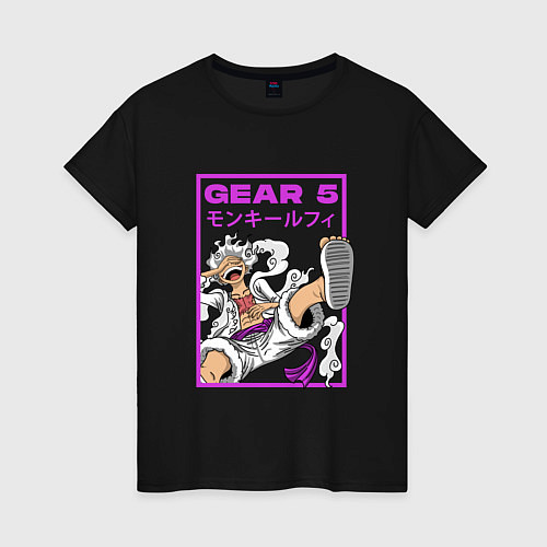 Женская футболка One piece - gear 5 белый / Черный – фото 1