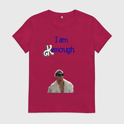 Футболка хлопковая женская Im Kenough, цвет: маджента