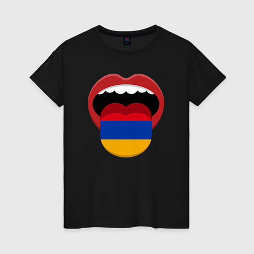 Женская футболка Armenian lips / Черный – фото 1