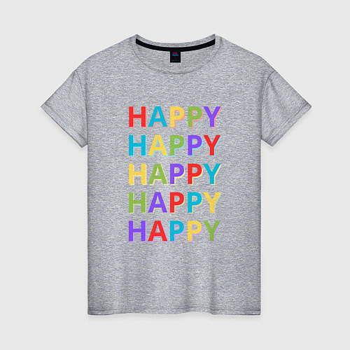 Женская футболка Разноцветное счастье / Меланж – фото 1